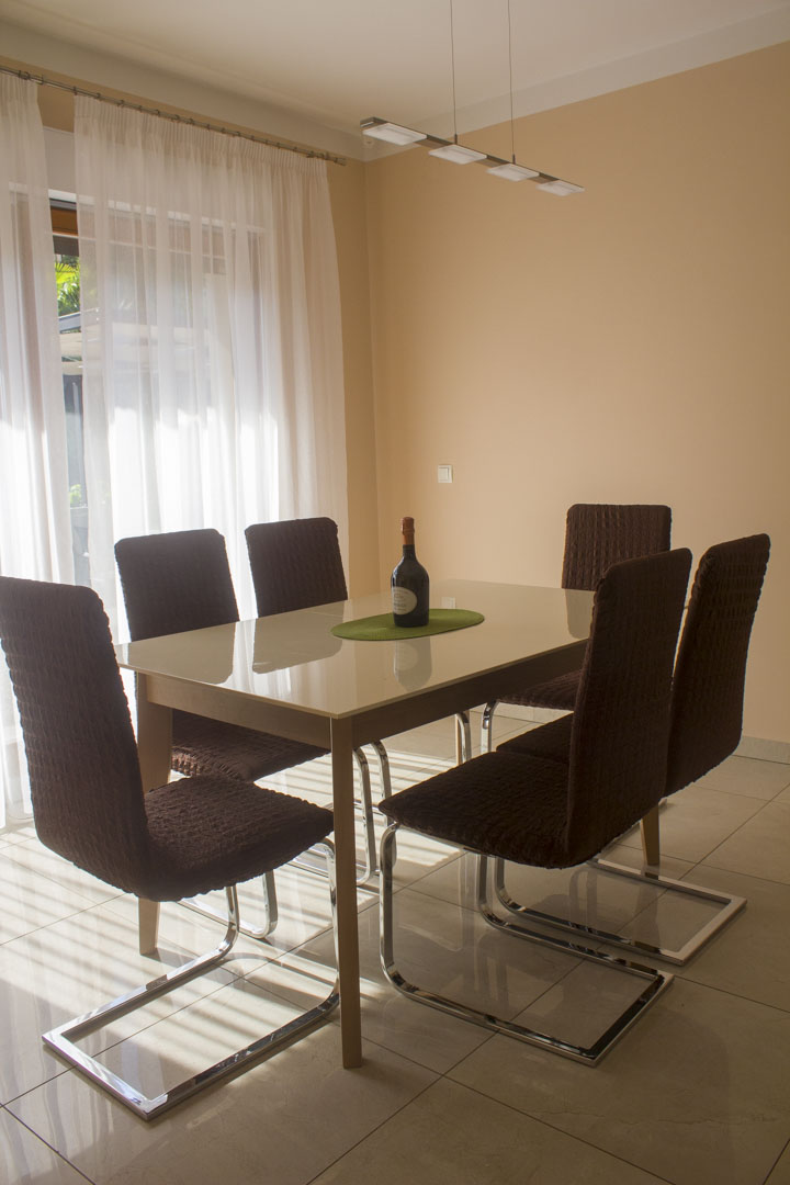Elegant bedroom with sea view balcony at Holiday Home Salvia